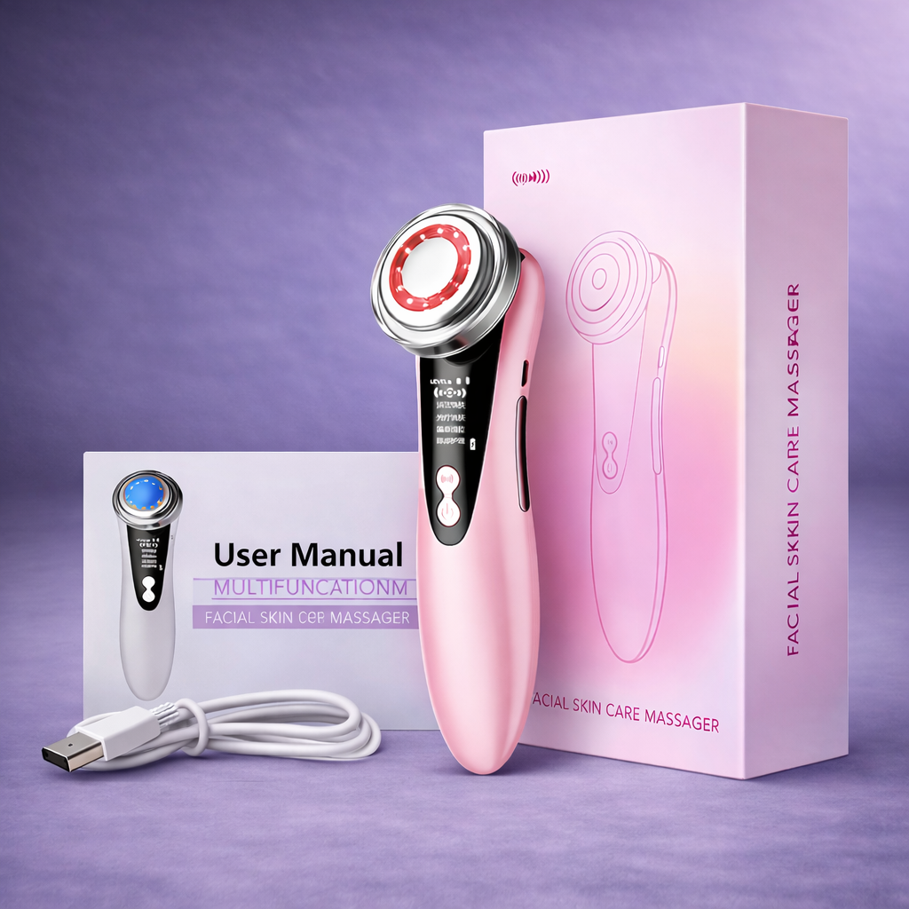 Masajeador Facial LED con Calor y Microvibración Rutina de Autocuidado