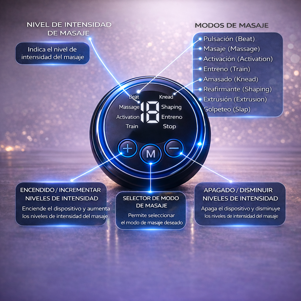 Masajeador Muscular Portátil EMS Relajación localizada donde más lo necesitas