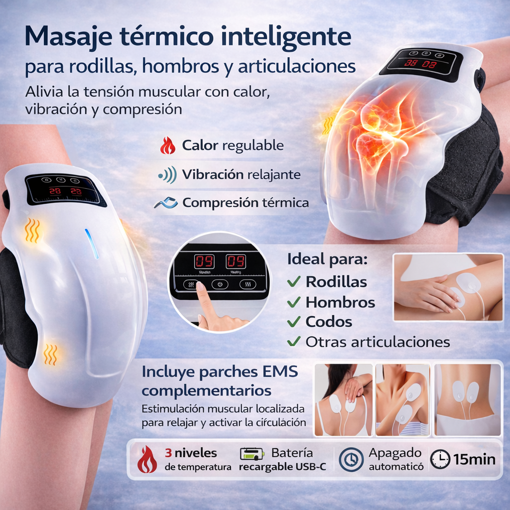 Masajeador de Rodillas con Vibración y Calor