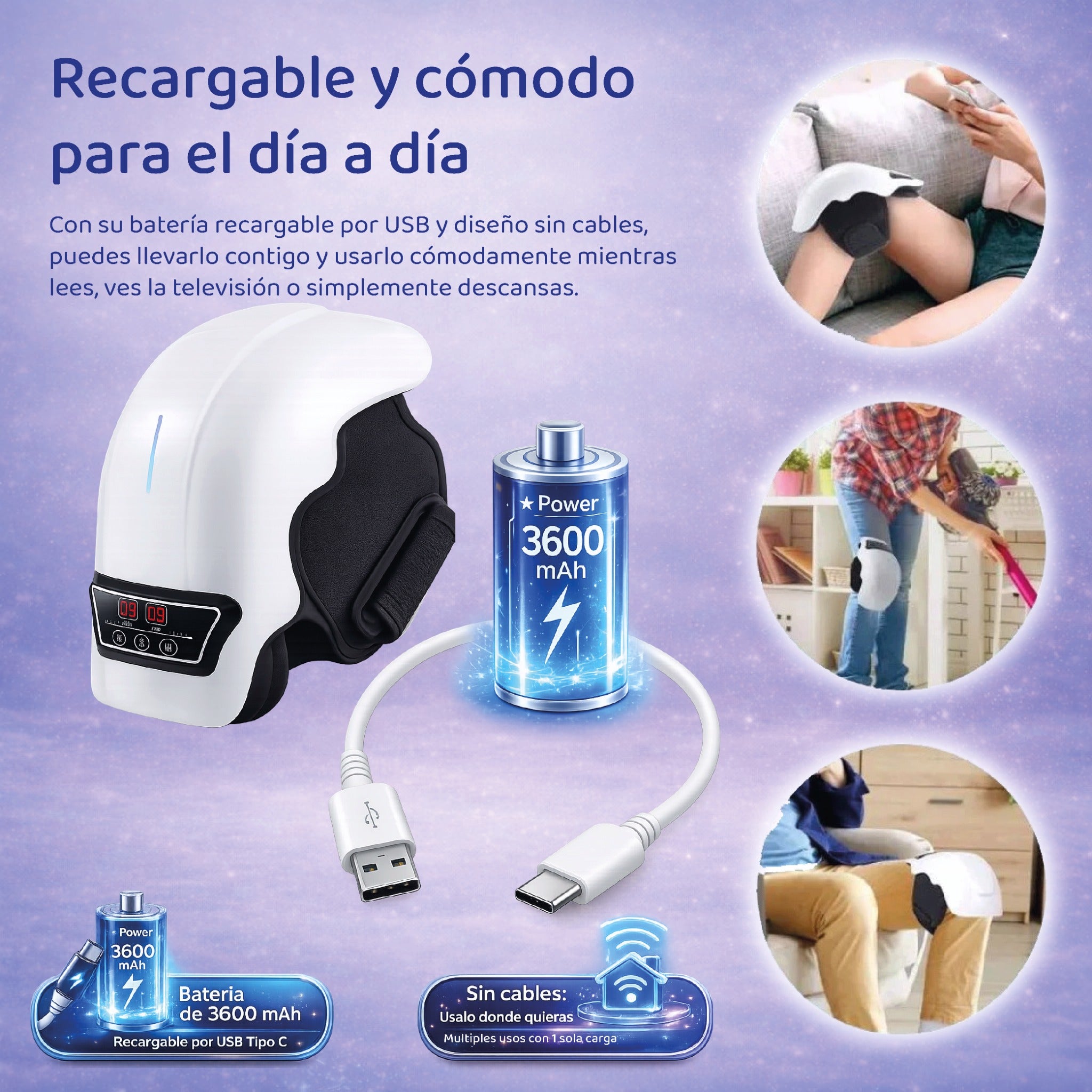 Masajeador de Rodillas con Vibración y Calor