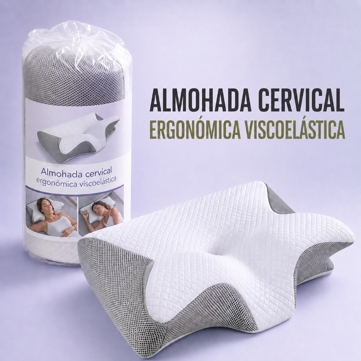 Almohada Cervical Ergonómica Viscoelástica
