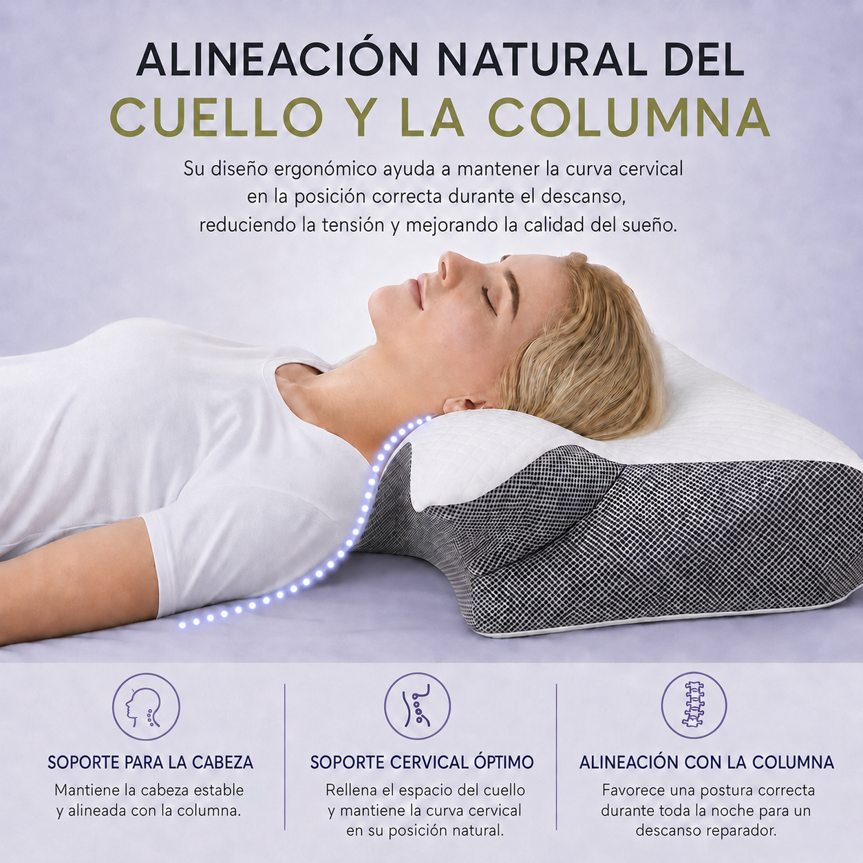 Almohada Cervical Ergonómica Viscoelástica