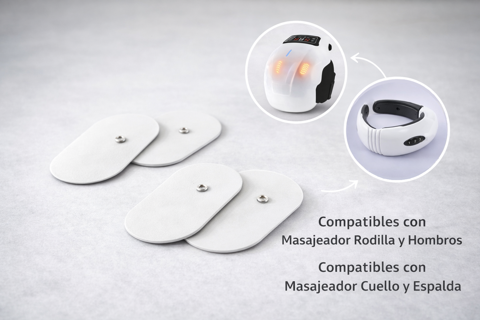 Parches EMS de recambio (Pack 4 uds.) – Compatibles masajeador Rodillas y masajeador Cuello y Espalda